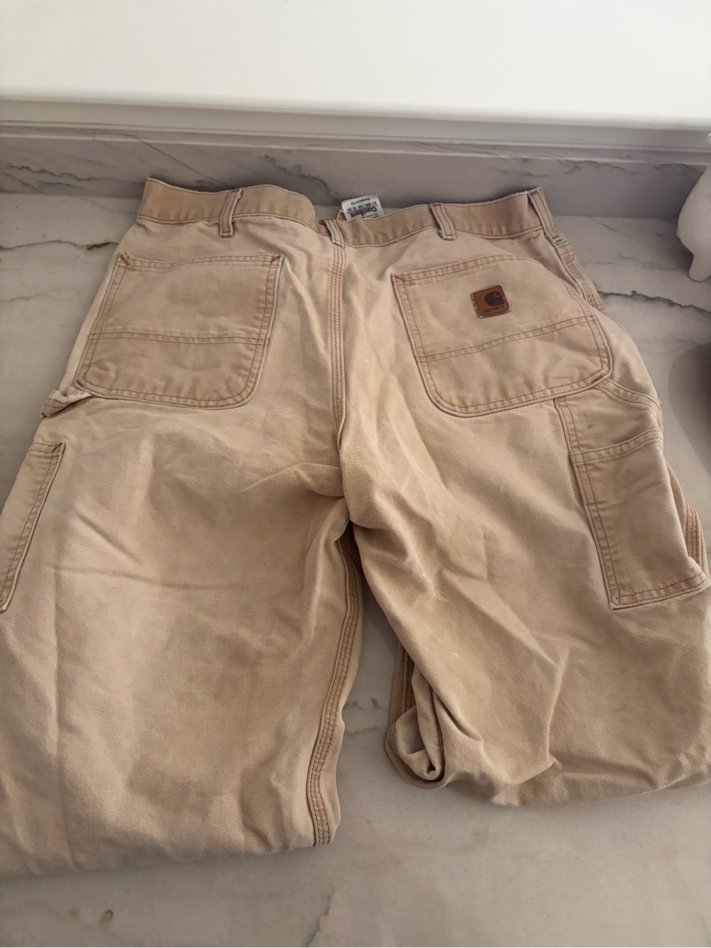 Carhartt Men’s Tan Cargo Work Pants - Utility Pockets